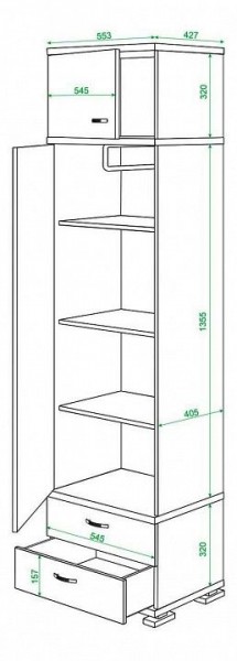 Шкаф платяной Домино КС-10 в Невьянске - nevyansk.mebel24.online | фото 3