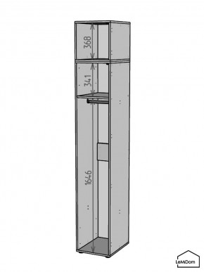 Шкаф с антресолью Linnea MHR-1A-1 2450х400х510 (Графит-М 11.1.25) в Невьянске - nevyansk.mebel24.online | фото 3