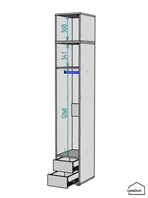 Шкаф с антресолью Linnea MHR-1A-3 2450х400х510 (Графит-М 11.1.25) в Невьянске - nevyansk.mebel24.online | фото 3