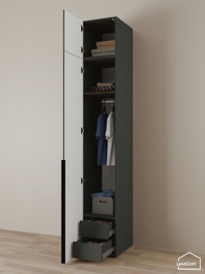Шкаф с антресолью Linnea MHR-1A-3 2450х400х510 (Графит-М 11.1.25) в Невьянске - nevyansk.mebel24.online | фото 5