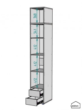 Шкаф с антресолью Linnea MHR-1A-4 2450х400х510 (ДВ-М 11.1.25) в Невьянске - nevyansk.mebel24.online | фото 3