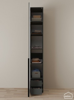Шкаф с антресолью Linnea MHR-1A-4 2450х400х510 (Графит-М 11.1.25) в Невьянске - nevyansk.mebel24.online | фото 4