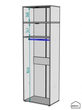 Шкаф с антресолью Linnea MHR-2A-1 2450х800х510 (Графит-М 11.1.25) в Невьянске - nevyansk.mebel24.online | фото 3