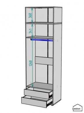 Шкаф с антресолью Linnea MHR-2A-3 2450х800х510 (Белый-М 11.1.2) в Невьянске - nevyansk.mebel24.online | фото 3