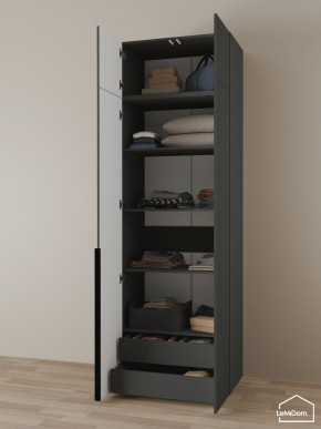 Шкаф с антресолью Linnea MHR-2A-3 2450х800х510 (Графит-М 11.1.25) в Невьянске - nevyansk.mebel24.online | фото 6