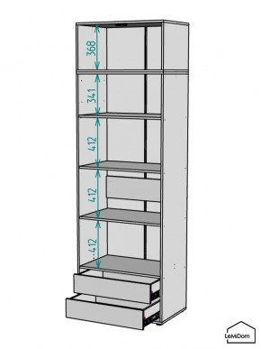 Шкаф с антресолью Linnea MHR-2A-4 2450х800х510 (Графит-М 11.1.25) в Невьянске - nevyansk.mebel24.online | фото 3