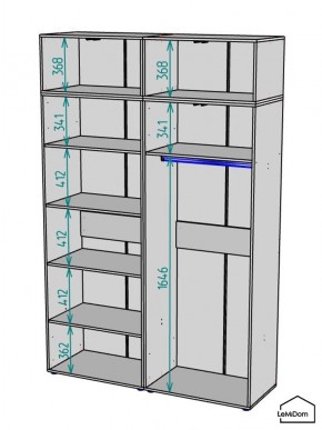 Шкаф с антресолью Linnea MHR-4A-1 2450х1600х510 (Белый-М 11.1.2) в Невьянске - nevyansk.mebel24.online | фото 3