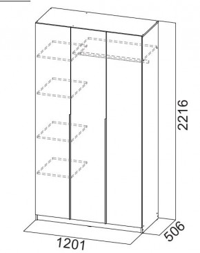 Шкаф ШК-5 (1200) Меланж в Невьянске - nevyansk.mebel24.online | фото 5