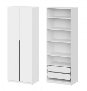 Шкаф ШК-5 + 4 полки + ящики (800) Белый текстурный в Невьянске - nevyansk.mebel24.online | фото 1