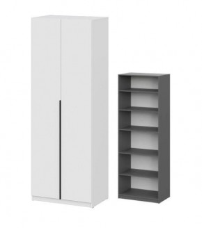 Шкаф ШК-5 + 4 полки (800) Белый текстурный в Невьянске - nevyansk.mebel24.online | фото 2