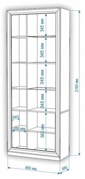 Шкаф-витрина Нобиле ШВтВ-ФСД-БЯН в Невьянске - nevyansk.mebel24.online | фото 3