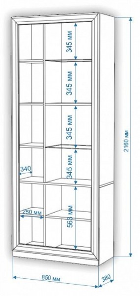 Шкаф-витрина Нобиле ШВтВ-ФСД-ФГК в Невьянске - nevyansk.mebel24.online | фото 3