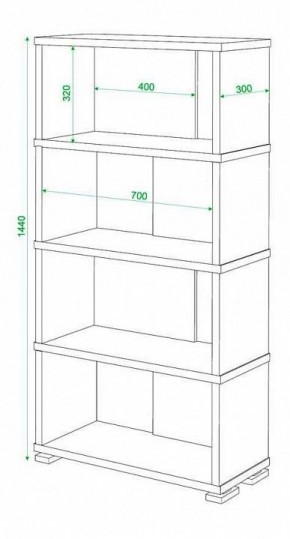 Стеллаж книжный Домино нельсон СБ-10_4 в Невьянске - nevyansk.mebel24.online | фото 2