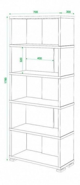 Стеллаж книжный Домино нельсон СБ-10_5 в Невьянске - nevyansk.mebel24.online | фото 2