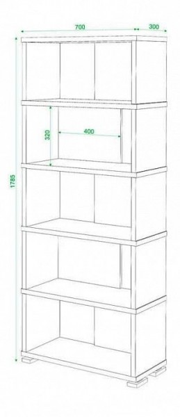 Стеллаж книжный Домино нельсон СБ-10_5 в Невьянске - nevyansk.mebel24.online | фото 3