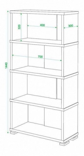 Стеллаж книжный Домино СБ-10_4 в Невьянске - nevyansk.mebel24.online | фото 2
