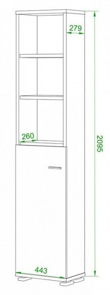 Стеллаж комбинированный Домино ПУ-20-2 в Невьянске - nevyansk.mebel24.online | фото 2