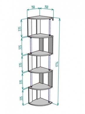 Стеллаж Maria S113-MA (Графит) в Невьянске - nevyansk.mebel24.online | фото 3