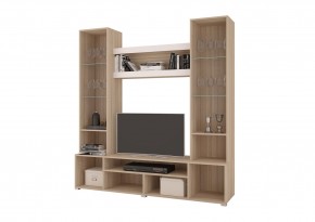 Стенка АНТАЛИЯ 2 (Сонома/Графит софт) в Невьянске - nevyansk.mebel24.online | фото 2