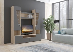 Стенка АНТАЛИЯ 2 (Сонома/Графит софт) в Невьянске - nevyansk.mebel24.online | фото 3
