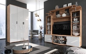 Стенка Виста (Белый глянец/Дуб крафт) в Невьянске - nevyansk.mebel24.online | фото 3