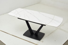 Стол ALATRI 120 MATT WHITE MARBLE SOLID CERAMIC / BLACK, ®DISAUR в Невьянске - nevyansk.mebel24.online | фото 1