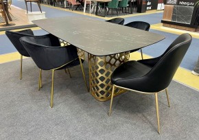 Стол CHIAVARI 220 KL-116 Черный мрамор матовый, итальянская керамика / бронзовый, ®DISAUR в Невьянске - nevyansk.mebel24.online | фото 2