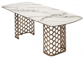 Стол CHIAVARI 220 KL-188 Контрастный мрамор матовый, итальянская керамика / Шампань, ®DISAUR в Невьянске - nevyansk.mebel24.online | фото 7