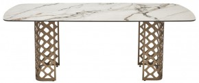 Стол CHIAVARI 220 KL-188 Контрастный мрамор матовый, итальянская керамика / Шампань, ®DISAUR в Невьянске - nevyansk.mebel24.online | фото 8