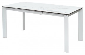 Стол CORNER 120 MATTE STATUARIO Белый мрамор матовый керамика, стекло/ белый каркас, ®DISAUR в Невьянске - nevyansk.mebel24.online | фото 1