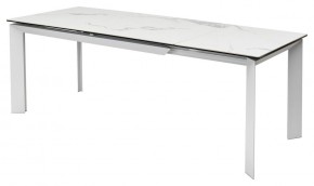 Стол CREMONA 140 HIGH GLOSS STATUARIO Белый мрамор глянцевый, керамика/ белый каркас, ®DISAUR в Невьянске - nevyansk.mebel24.online | фото 4