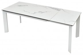 Стол CREMONA 140 HIGH GLOSS STATUARIO Белый мрамор глянцевый, керамика/ белый каркас, ®DISAUR в Невьянске - nevyansk.mebel24.online | фото 5