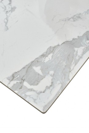 Стол CREMONA 140 HIGH GLOSS STATUARIO Белый мрамор глянцевый, керамика/ белый каркас, ®DISAUR в Невьянске - nevyansk.mebel24.online | фото 6