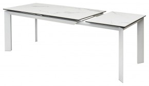 Стол CREMONA 140 HIGH GLOSS STATUARIO Белый мрамор глянцевый, керамика/ белый каркас, ®DISAUR в Невьянске - nevyansk.mebel24.online | фото 8