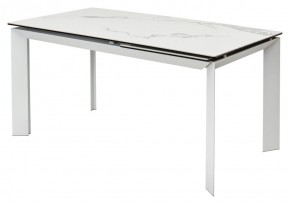 Стол CREMONA 140 HIGH GLOSS STATUARIO Белый мрамор глянцевый, керамика/ белый каркас, ®DISAUR в Невьянске - nevyansk.mebel24.online | фото 9