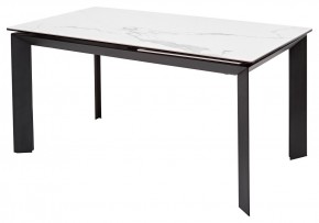 Стол CREMONA 140 MATTE STATUARIO Белый мрамор матовый, керамика/ черный каркас, ®DISAUR в Невьянске - nevyansk.mebel24.online | фото 1