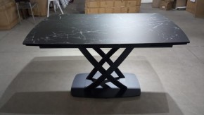 Стол FOGGIA 140 KL-116 Черный мрамор матовый, итальянская керамика/ черный каркас, ®DISAUR в Невьянске - nevyansk.mebel24.online | фото 2