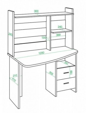 Стол компьютерный Домино Лайт СКЛ-Крл 120+НКЛ-120 в Невьянске - nevyansk.mebel24.online | фото 3