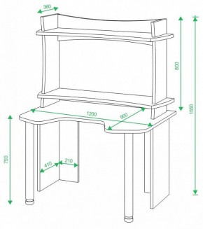 Стол компьютерный Домино lite СКЛ-Игр120 в Невьянске - nevyansk.mebel24.online | фото 2