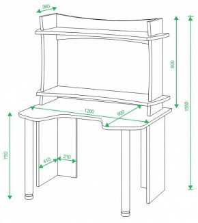 Стол компьютерный Домино Lite СКЛ-Игр120+НКИЛ120ВЛ в Невьянске - nevyansk.mebel24.online | фото 2