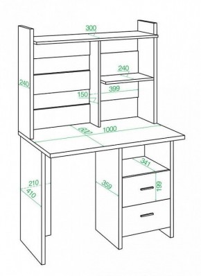 Стол компьютерный Домино Lite СКЛ-Прям100Р+НКЛ-100 в Невьянске - nevyansk.mebel24.online | фото 2