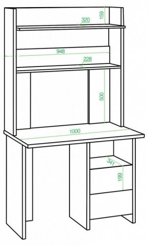 Стол компьютерный Домино Lite СКЛ-Прям100Р+НКЛХ-100 в Невьянске - nevyansk.mebel24.online | фото 2