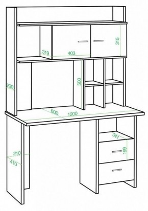 Стол компьютерный Домино lite СКЛ-Прям120+НКЛХ-120 в Невьянске - nevyansk.mebel24.online | фото 2