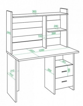 Стол компьютерный Домино Lite СКЛ-Прям120Р+НКЛ-120 в Невьянске - nevyansk.mebel24.online | фото 2