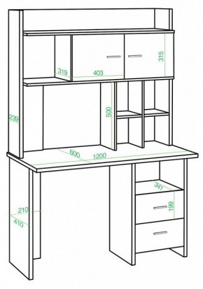 Стол компьютерный Домино Lite СКЛ-Прям120Р+НКЛХ-120 в Невьянске - nevyansk.mebel24.online | фото 2