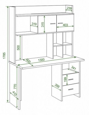 Стол компьютерный Домино Lite СКЛ-Прям130+НКЛХ-130 в Невьянске - nevyansk.mebel24.online | фото 2