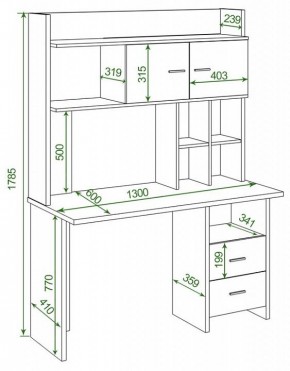 Стол компьютерный Домино Lite СКЛ-Прям130Р+НКЛХ-130 в Невьянске - nevyansk.mebel24.online | фото 2