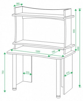 Стол компьютерный Домино Lite СКЛ-Софт120+НКИЛ120 в Невьянске - nevyansk.mebel24.online | фото 3