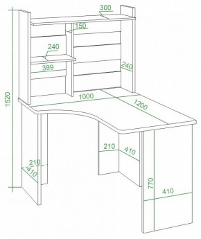 Стол компьютерный Домино Lite СКЛ-Угл120+НКЛ-100 в Невьянске - nevyansk.mebel24.online | фото 2