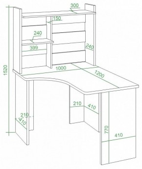 Стол компьютерный Домино Lite СКЛ-Угл120+НКЛ-100 в Невьянске - nevyansk.mebel24.online | фото 2